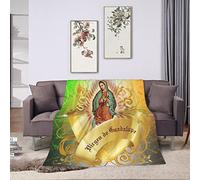 Our Lady of Guadalupe Fleece Blanket Throw Blanket, Ultra-Soft Cozy Micro Fleece Blanket for Sofa, Couch, Bed, Camping, Travel, & Car Use-All Seasons Suitable80 X60