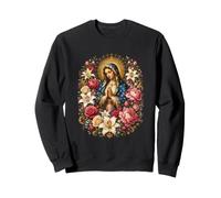 Our Lady Of Guadalupe Floral Catholic Marian Prayer Art Sweatshirt