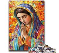 Our Lady of Guadalupe Praying Jigsaw Puzzles 1000 Pieces for Adults Teens,Staycation Kill Time with Fully Interlocking Randomly Shaped Pieces (50x75cm)