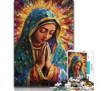 Our Lady of Guadalupe Praying Jigsaw Puzzles for Adults 1000 Piece,Challenging To Complete But Fun And Humorous Unique Home Decor And Gifts 38x26cm