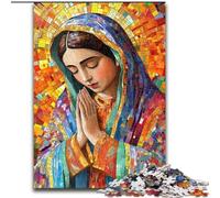 Our Lady of Guadalupe Praying Jigsaw Puzzles for Adults, Stress Reliever Staycation Kill Time with Matching Poster And Trivia Sheet (26x38cm)