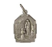 OUR LADY OF LOURDES MEDAL (SAINT BERNADETTE AT THE GROTTO) - MADE IN ANCIENT ITALIAN STYLE - 100% MADE IN ITALY