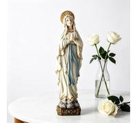 Our Lady Of Lourdes Statue, 14.96 Inch Resin Virgin Mary Religious Decor