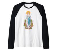 OUR LADY OF LOURDES. VIRGIN MARY Raglan Baseball Tee