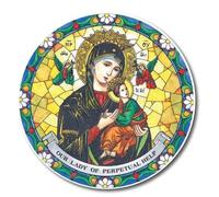 Our Lady of Perpetual Help suncatcher stained glass window sticker reusable 6 inch sun catcher