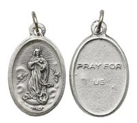 Our Lady of the Assumption Medal Charm 3 Pcs Set, Italian Religious Pendant | Double Sided Devotional Medal with Pray For Us, Small Oval Charm for Rosary, Necklace & Bracelet DIY Jewelry Making