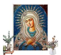 Our Lady Paintings - Religious Themed Kit | Art Projects for Adults and Children, Jewelry & Canvas included, perfect for wall art, home decor, and stress relief crafts
