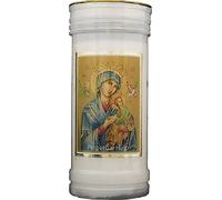 Our Lady Perpetual Help Candle 72 Hour Burn Prayer Saint Catholic 15cm White