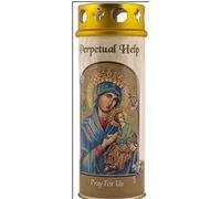 Catholic Gift Shop Our Lady Perpetual Help Candle with 68 hours of Burning Time.