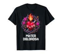 Our Lady Seven Sorrows Immaculate Heart Latin Design T-Shirt