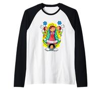 Our Lady Virgen De Guadalupe Cartoon Christian Religious Raglan Baseball Tee