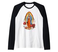 Our Lady Virgen De Guadalupe Virgin Mary Reina de Mexico Raglan Baseball Tee