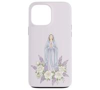 Our Lady White Floral Catholic Prayer Case for iPhone 13 Pro Max