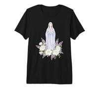 Our Lady White Floral Catholic Prayer Premium T-Shirt
