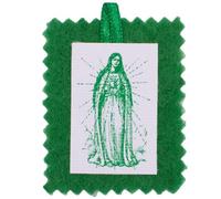 Our Lady's Green Scapular | Double Sided Tag Pendant | Includes Informational Pamphlet | Christian Prayer Devotional | Great Catholic Gift for Spiritual Comfort