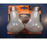 Our Last: 2 x OSRAM Krypton E Bulb 100W E27 Opal MUSHROOM SHAPE VERY RARE [EEK: E]