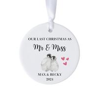 Our Last Christmas as Mr and Miss Engaged Bauble, Last Xmas Engaged Ornament, Fiancé Gift, Couple Decoration, Engagement Keepsake, Holiday Decor