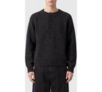 OUR LEGACY Crewneck Jumper in Pure Merino Wool with Button Details - Size: 52 - male