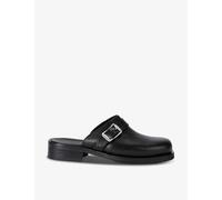 Our Legacy Mens Black Camion Leather Mules Eur 42 / 8 Uk Men