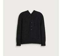Our Legacy Women's Country Henley Jumper Charcoal Dry Merino Wool EUR 34