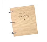 Our Life as Mr & Mrs Photo Album - Couples Memory Book - Engraved Wedding Keepsake- Wooden 5th Anniversary Him Her - Couples Book to Fill Out Together