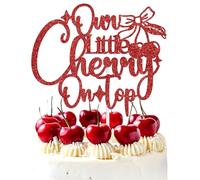 Our Little Cherry on Top Cake Topper, Sweet Baby is on the Way, Welcome Baby, Fruit Theme Birthday Baby Shower Gender Reveal Party Decorations Supplies