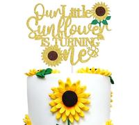 Our Little Sunflower is turning One Cake Topper, Hello One, Summer Baby Kids' First Birthday Party Decorations Supplies