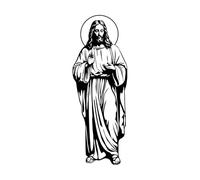 Our Lord Jesus Christ Praying Fine Carving Decals 30x82cm Car Body Decoration Black