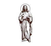 Our Lord Jesus Christ Praying Wall Decals 48x131.2cm Self Adhesive Coffee