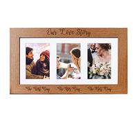 Our Love Story Keepsake Wedding Triple picture photo frame 6"x4"