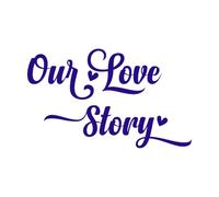 Our Love Story Lettering Fine Carving Decals 57.6x95cm It Won't Fall Off DarkBlue