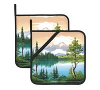 Our Mountain Lake View Sunny Day Nature Heat-Resistant Pot Mat Is The Perfect Companion For Your Kitchen And Dining Table