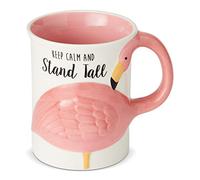 Our Name Is Mud 6002634 Flamingo Sculpted Mug, Stoneware, Multicolor, 16 Ounces