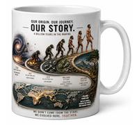Our Origin Our Journey Human Evolution Earth History Science Timeline Educational Coffee Tea Cup Gift Mug