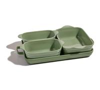 Our Place Bakeware Set | 5-Piece Nonstick, Toxin-Free, Ceramic, Cast Aluminum Set with Oven Pan, Bakers, & Oven Mat | Space-Saving Nesting Design | Oven-Safe | Bake, Roast, Griddle and More | Sage