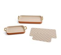 Our Place Essentials 4-Piece Griddle Pan Set | Nonstick Griddle Standard & Mini with Reusable Silicone Oven Mats | Thermakind™ PFAS-Free Nonstick, Oven Safe, Stovetop to Oven Versatility | Terracotta