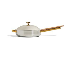 Our Place Titanium Always Pan Pro - 10.6” (2.8 Qt) No-Coating Nonstick Technology | Tri-Ply Titanium & Stainless Steel | Safe for Oven, Induction & Cooktops up to 750°F | Includes Spatula | Gold