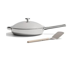 Our Place Titanium Large Always Pan Pro - 32cm (4L) No-Coating Nonstick Skillet | Tri-Ply Titanium & Stainless Steel | Safe for Oven, Induction & All Cooktops up to 535°C | Includes Spatula | Chrome