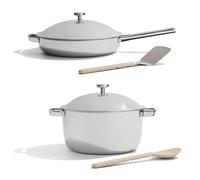 Our Place Titanium Pro Cookware Duo - Always Pan & Perfect Pot with Nonstick No-Coating Technology | Tri-Ply Titanium & Stainless Steel | Safe for Oven, Induction & All Cooktops up to 535°C | Chrome