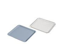 Our Place Wonder Oven Accessories Bundle - Extra Air Fryer Basket & Nonstick Ceramic-Coated Bake Pan | Oven Safe, Eco-Friendly | Blue Salt