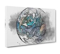Our Planet Earth Canvas Print | Gallery Wrapped 30mm Frame Wall Art | 30x20 inches | Ready to Hang | Abstract Space Picture | Living Room Bedroom Lounge Office
