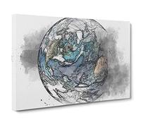 Our Planet Earth Canvas Print | Gallery Wrapped 30mm Frame Wall Art | 30x20 inches | Ready to Hang | Abstract Space Picture | Living Room Bedroom Lounge Office