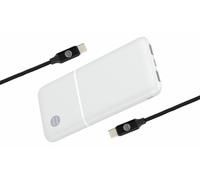 Our Pure Planet 10,000mAh Power Bank and 1.2m USB-A to USB-C Cable Bundle - White and Black, White