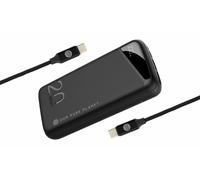 Our Pure Planet 20,000mAh Power Bank and 1.2m USB-C to USB-C Cable Bundle - Black, Black