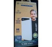 Our Pure Planet 5,000mAh Power Bank. 2.1A Fast Charge. White. Dual USB.Fast post