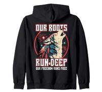 Our Roots Run Deep Wolf Freedom Spirit Native American Zip Hoodie