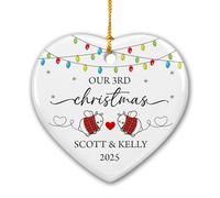 Our Third Christmas Together Ornament 2023, Personalized Wedding Anniversary Ceramic Christmas Tree Ornaments Gift, Our 3rd Christmas Together 2023 Keepsake, Custom Names & Year Ornament Xmas