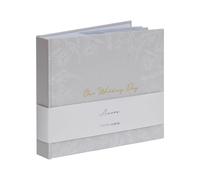 'Our Wedding Day' Grey Floral Photo Album 4' x 6' 50 Pages