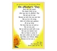 Our Wonderful Mum - Yellow Rose Design for Mothers Day - A Personalised Memorial Poem by Impishodes A Bereavement Funeral Grave Card Marker