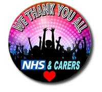 "OUR WONDERFUL NHS - WE THANK YOU ALL" No. 2 - CLAP FOR NHS AND CARERS APPRECIATION - Pandemic/Coronavirus/Covid-19 - Button Badge - 55 MM/2.2" Diameter